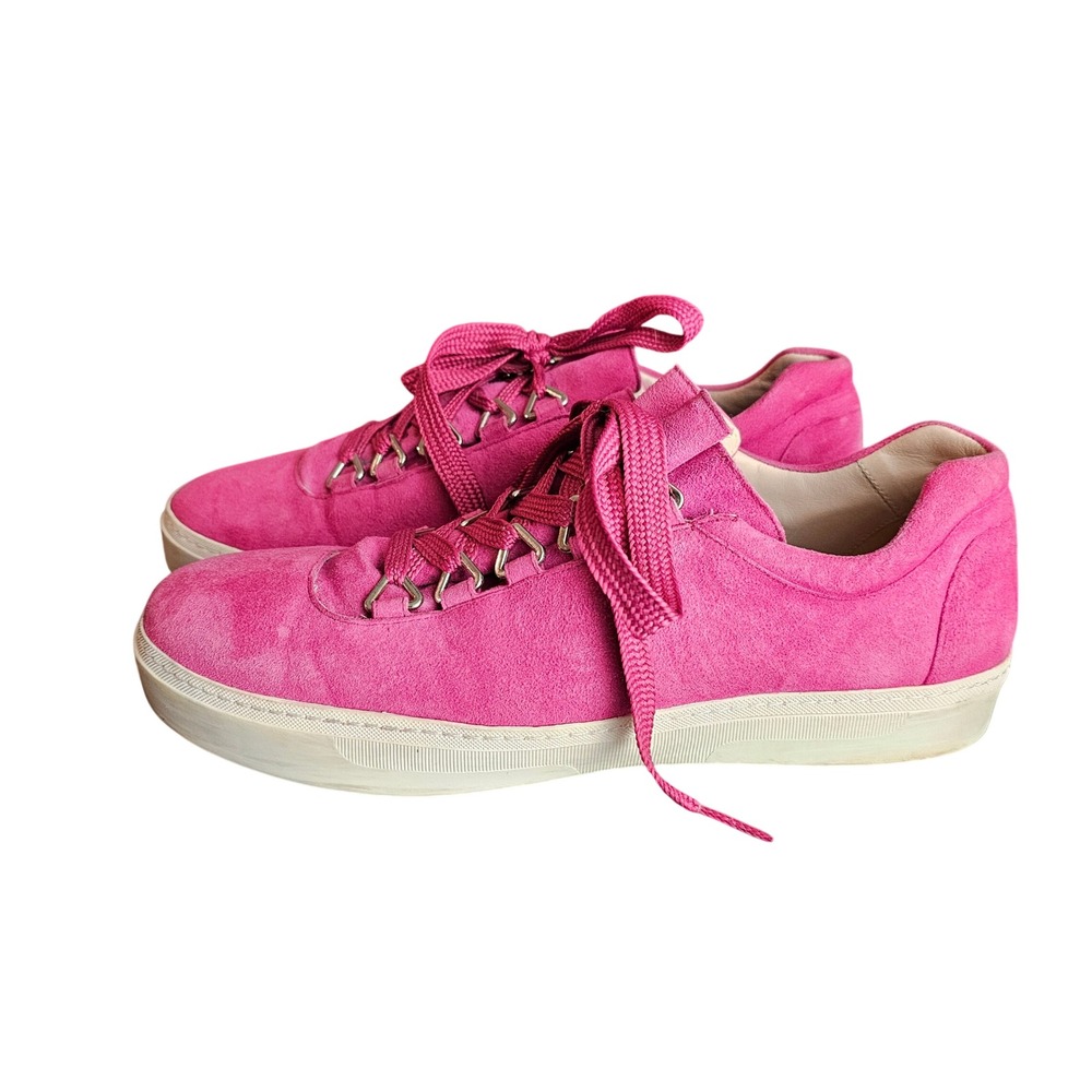 Stuart‎ Weitzman Gaming Hot Pink Suede Sneakers Size 8.5